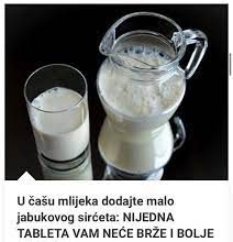 U casu mlijeka dodajte jabukovog sirceta