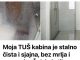 RASTORITE U TOPLOJ VODI I POPRSKAJTE STAKLO , SLAVINU I KADU