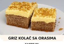 Predivan griz kolac sa orasima