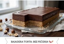 Bajadera torta bez pečenja