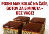Posni mak kolač bez vage!