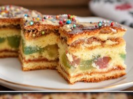 Domino torta sa orasima, grožđicama i džemom od kajsija – starinski kolač bogatog ukusa