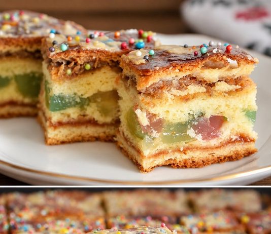 Domino torta sa orasima, grožđicama i džemom od kajsija – starinski kolač bogatog ukusa