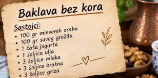 Baklava bez kora sa jogurtom, orasima i suvim grožđem – sočna poslastica za praznike