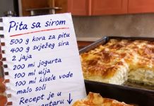 Pisanje Domaća pita sa sirom od gotovih kora – sočna iznutra, hrskava spolja i jednostavna za pripremu
